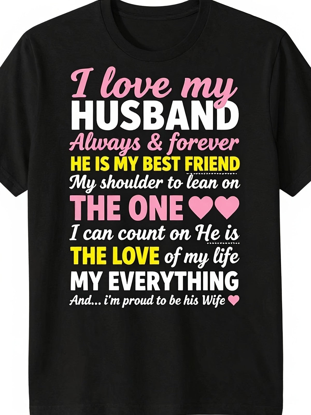 Love My Husband Wife Heart Retro Matching Anniversary Birthday Gift Unisex Tee