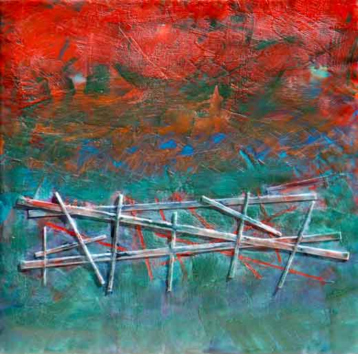 Sheary Clough Suiter,  OBSTRUCTION  18"x 18"x 2"
