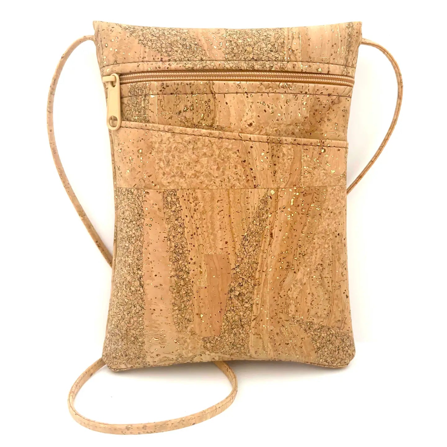 Natalie Therese, Mini Cross Body Bag- Gold Splash Cork
