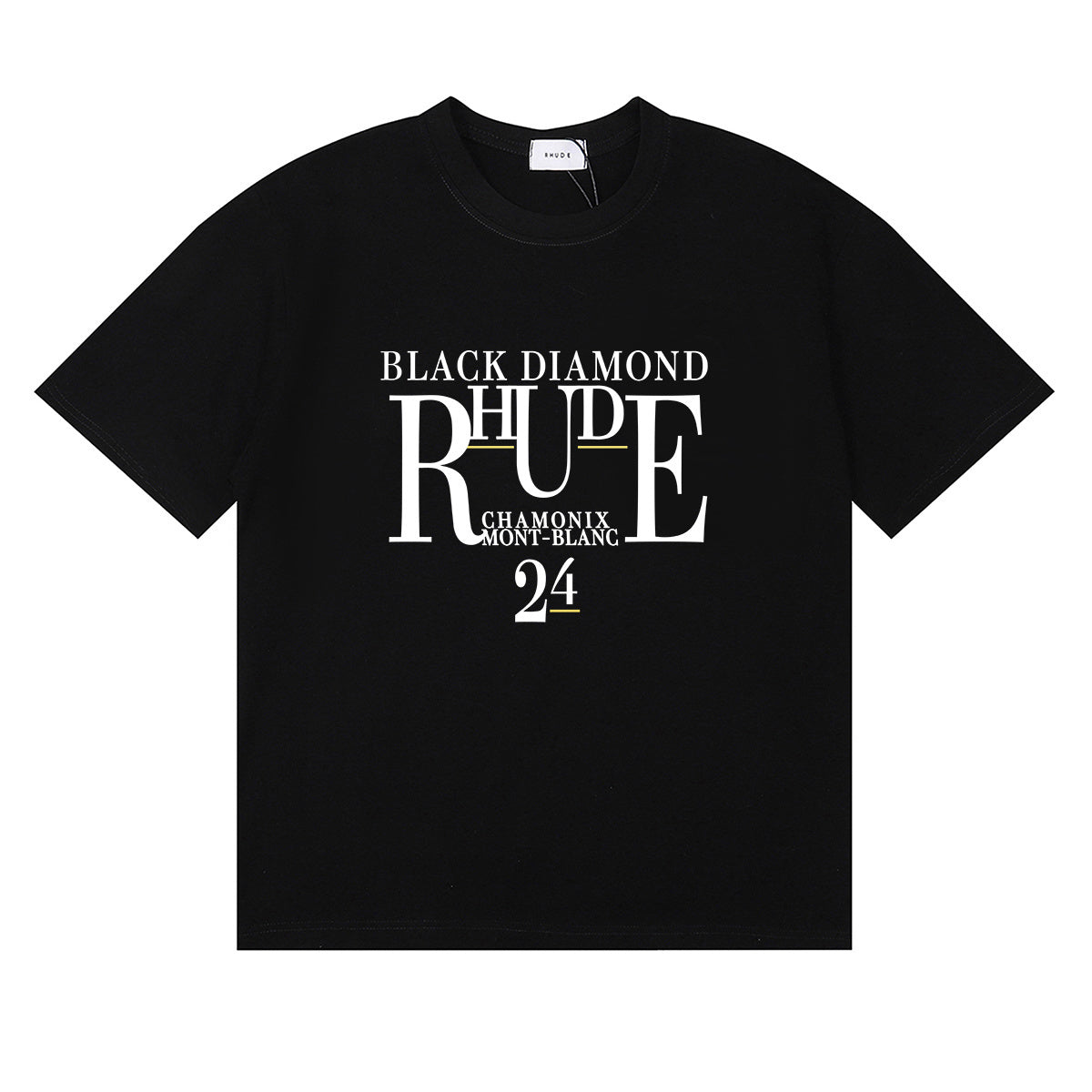 Rhude T-shirts Diamond Solid Color Letter Printing Cotton Casual Short Sleeve Men and Women