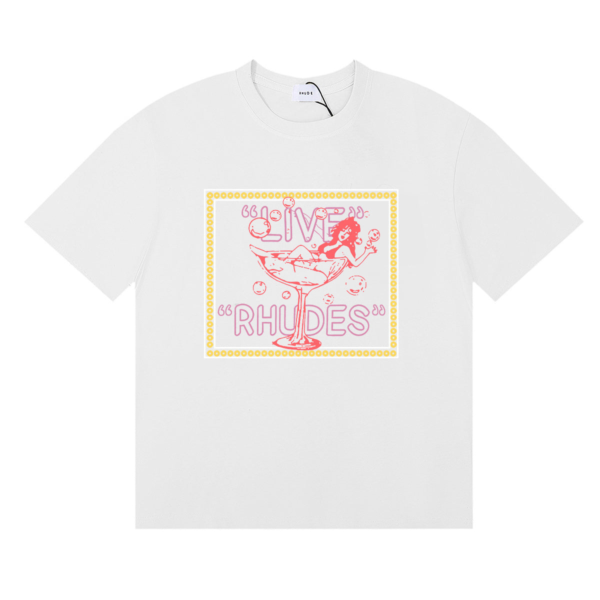 Rhude T-shirts goblet bikini beautiful women print cotton casual short sleeves men and women