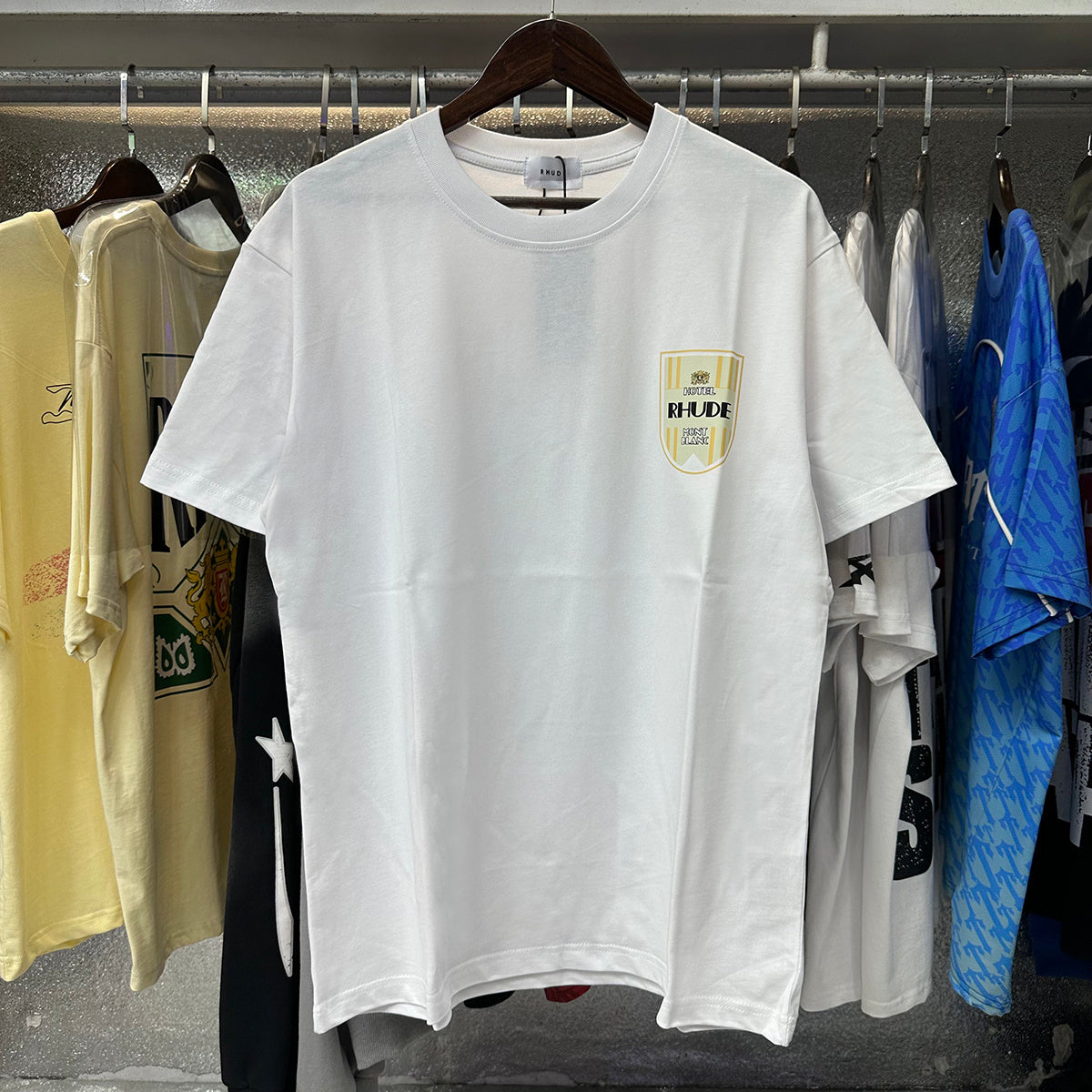 Rhude T-shirts Mont Blanc Short Sleeve Men and Women