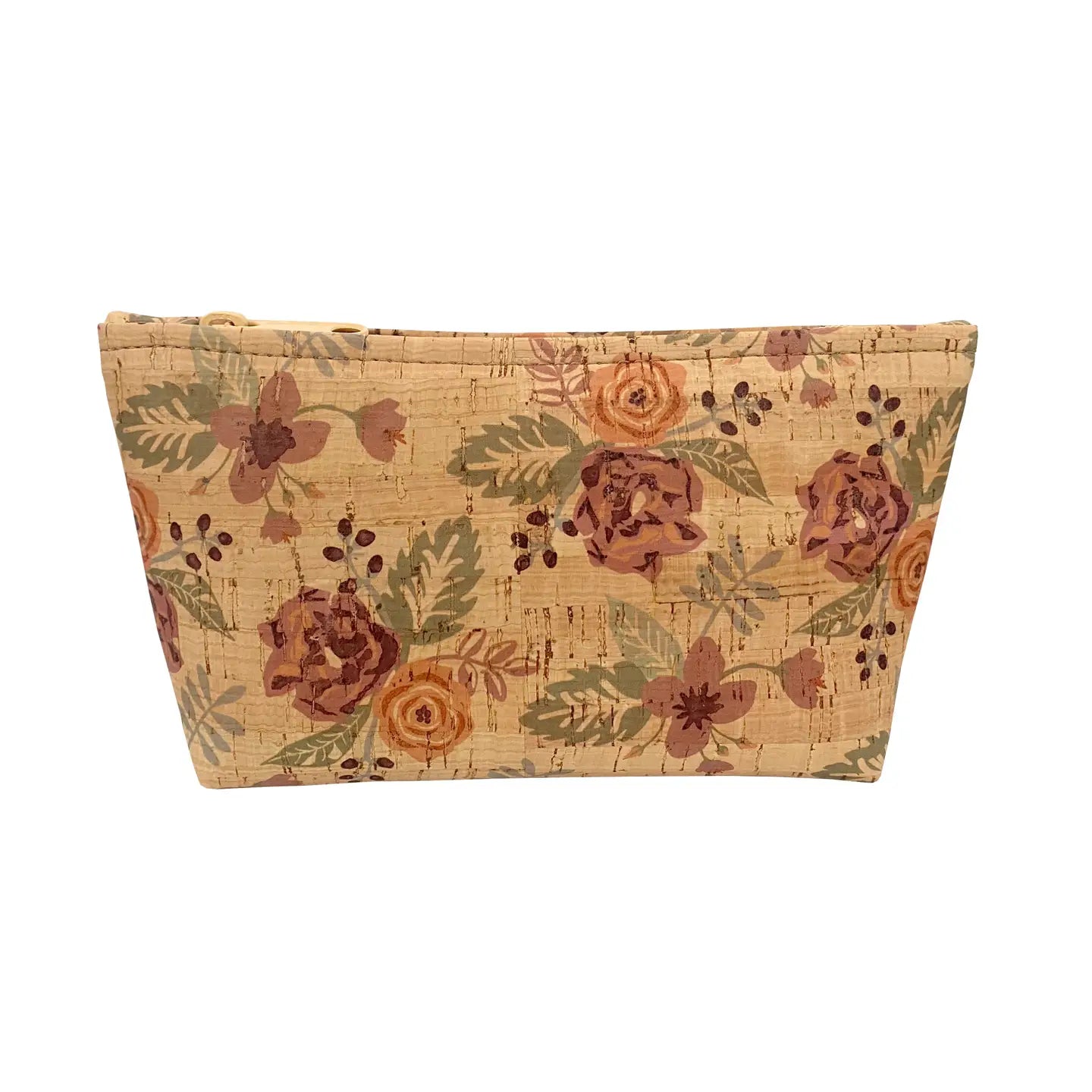 Natalie Therese, Cork Zipper Pouch Medium, Flourish Print