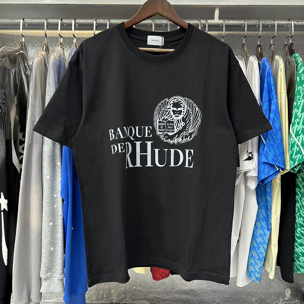 Rhude T-shirts Egyptian Pharaoh Print Cotton Casual Short Sleeves Men and Women