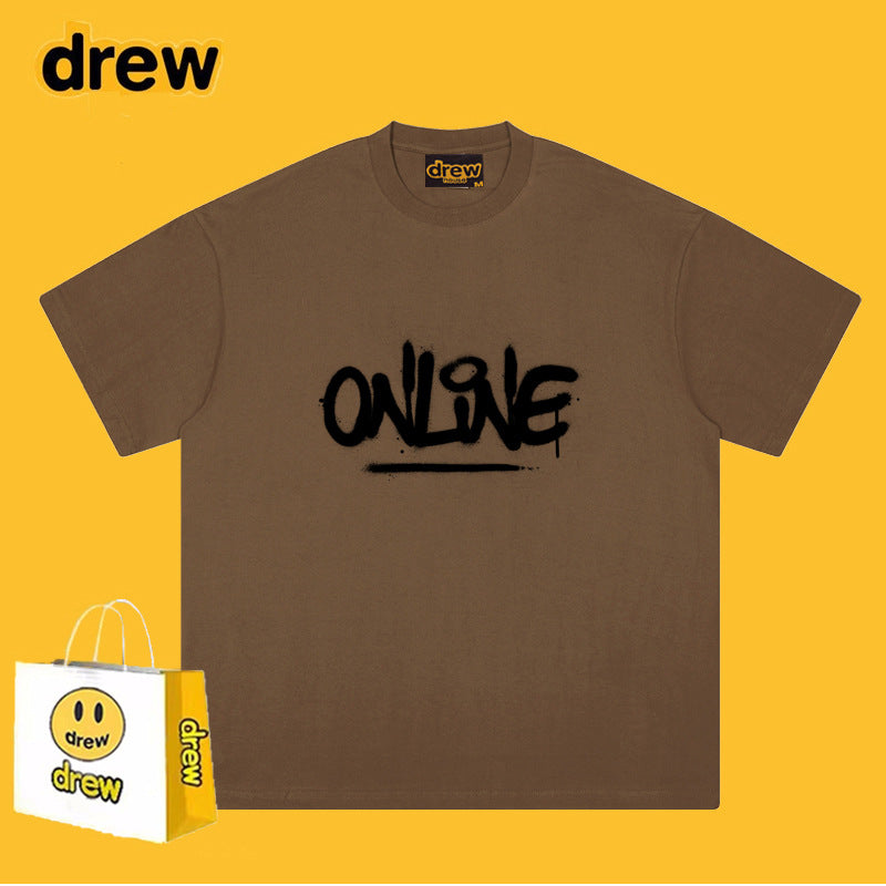 Drew T-shirts Cotton Short Sleeve Fashion Brand Printing