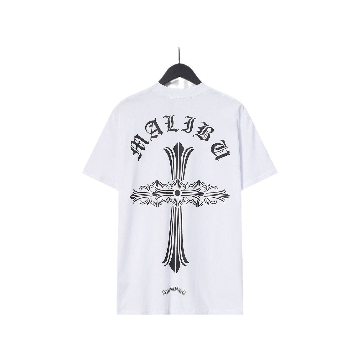 Chrome Heart T Shirts Croix Cross Leather Printed Short Sleeve T-Shirt