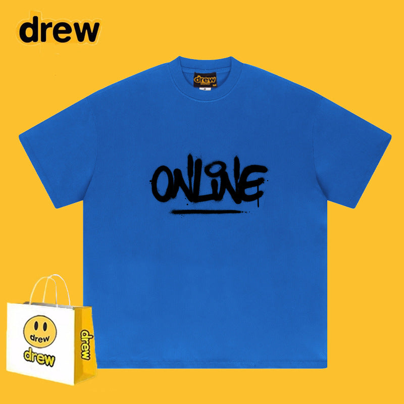 Drew T-shirts Cotton Short Sleeve Fashion Brand Printing
