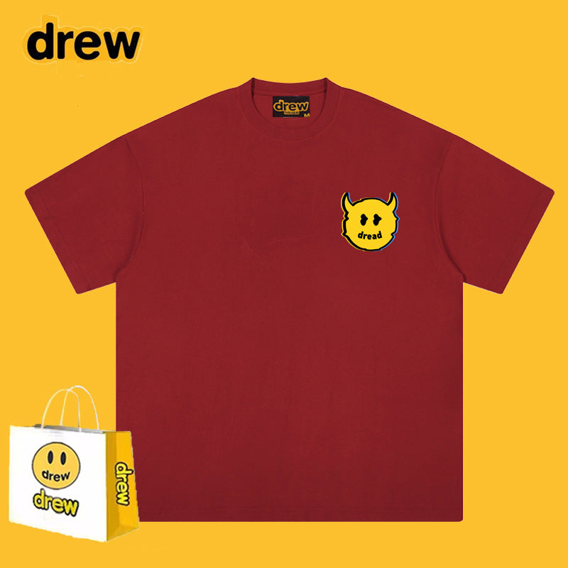 Drew T-shirts Short Sleeve Cola Loose round Neck