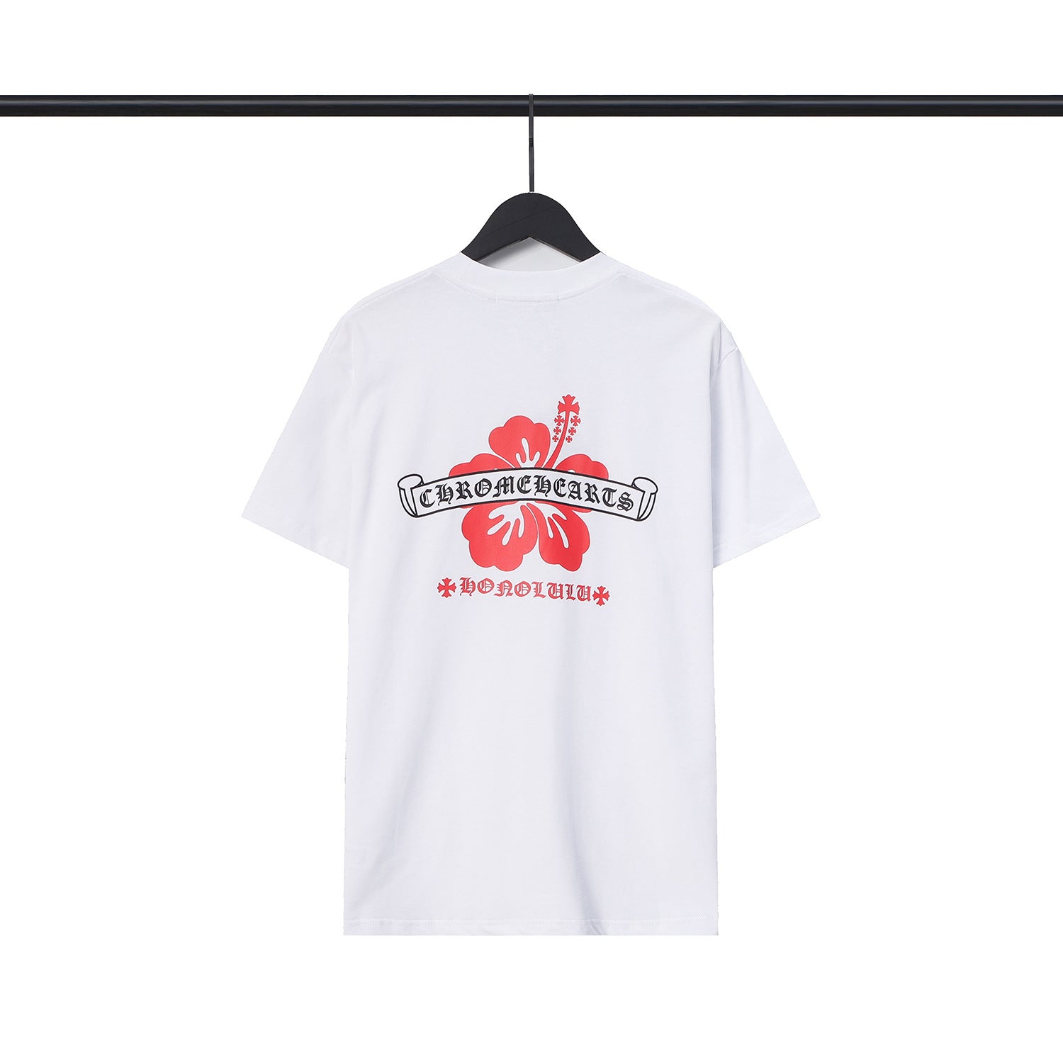Chrome Heart T Shirts CH Flower Sanskrit Casual Short Sleeve T-Shirt Loose