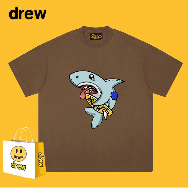 Drew T-shirts T-shirt Cotton Short Sleeve Male Shark