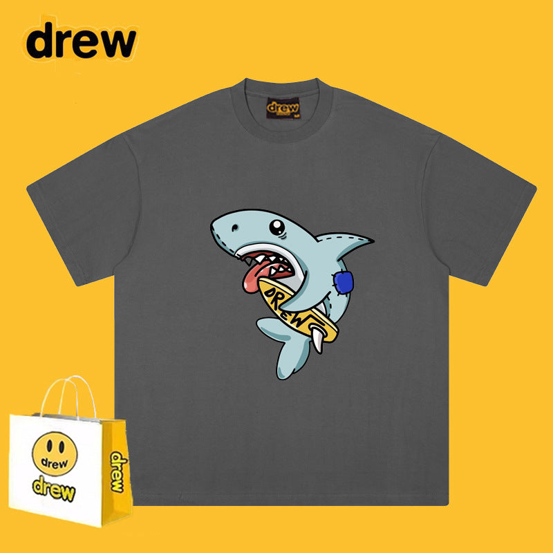 Drew T-shirts T-shirt Cotton Short Sleeve Male Shark