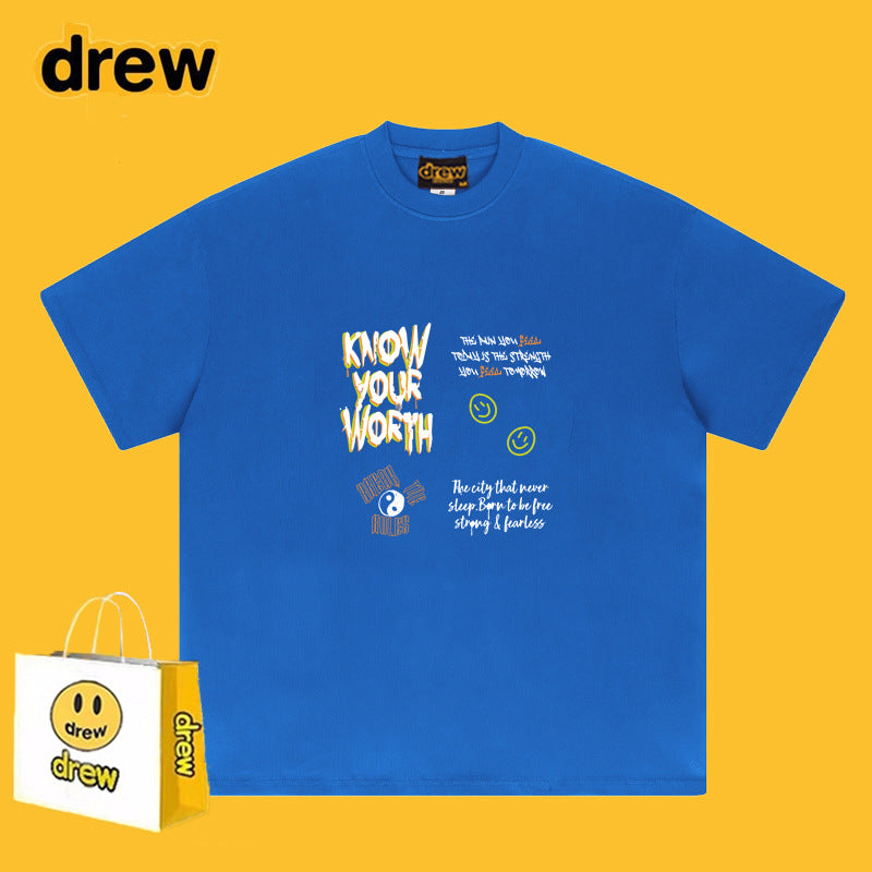 Drew T-shirts T-shirt Short Sleeve Loose round Neck Short Sleeve