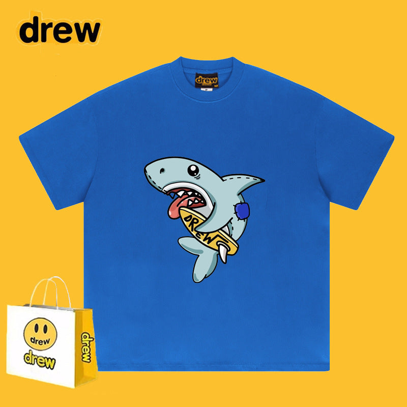 Drew T-shirts T-shirt Cotton Short Sleeve Male Shark