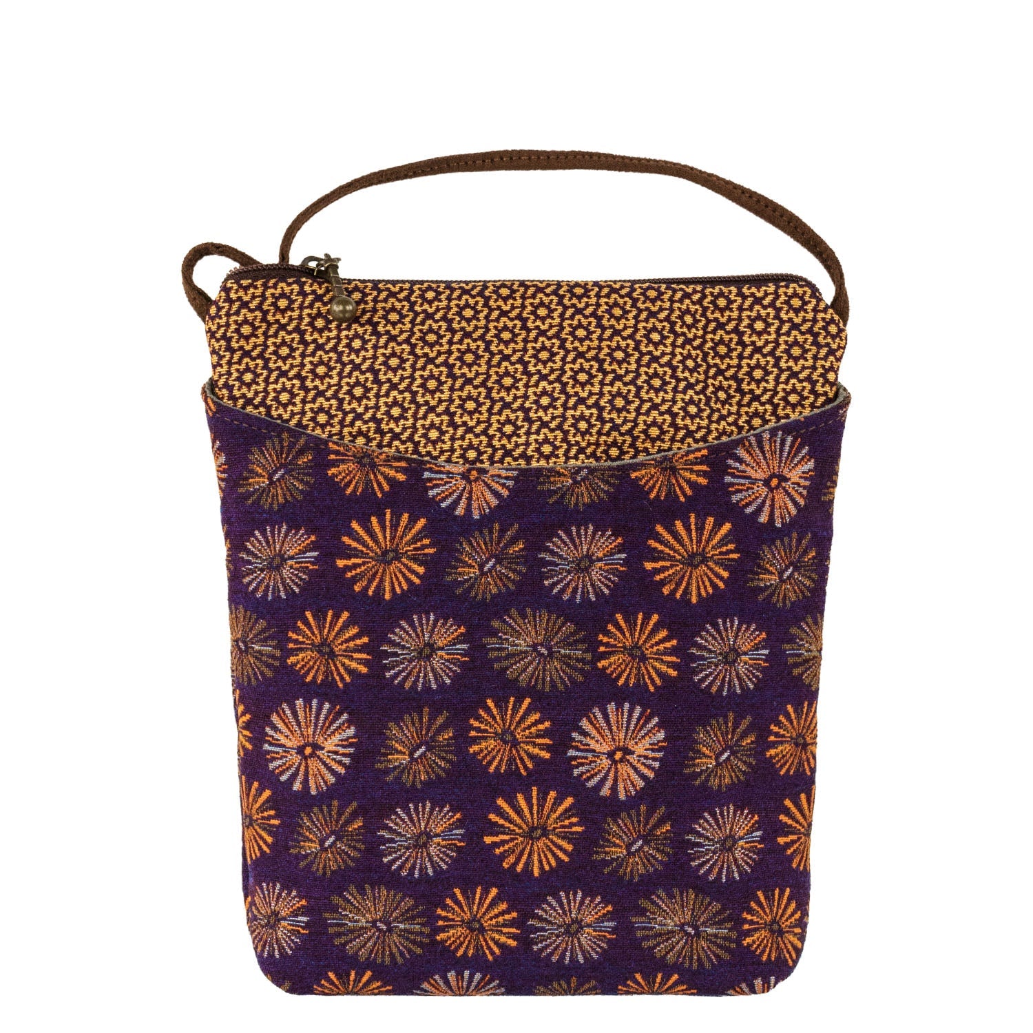 Maruca Designs, Small Crossbody, Busy Bee Starburst Purple