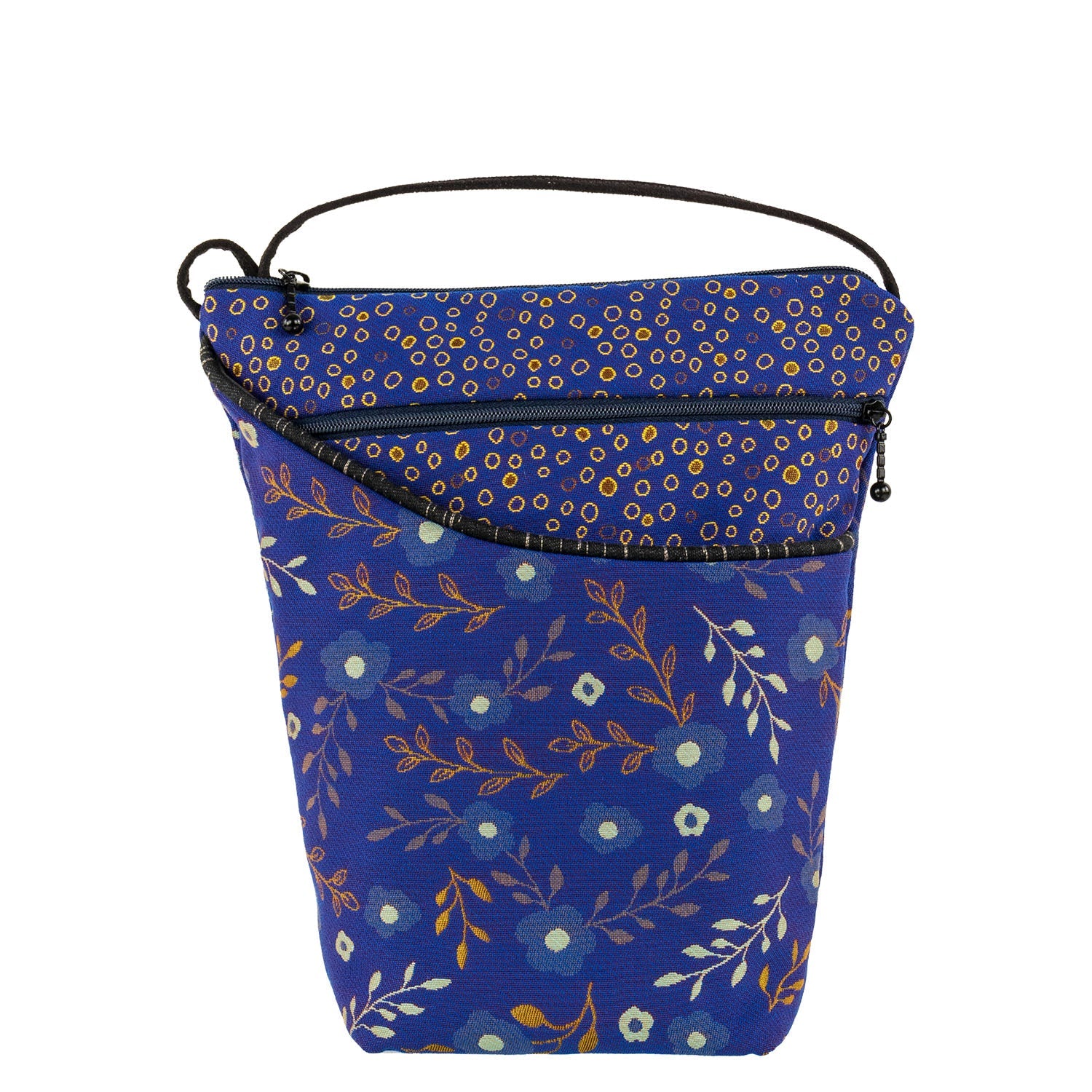 Maruca Designs, Mid-sized Crossbody, City Girl Flora Cobalt
