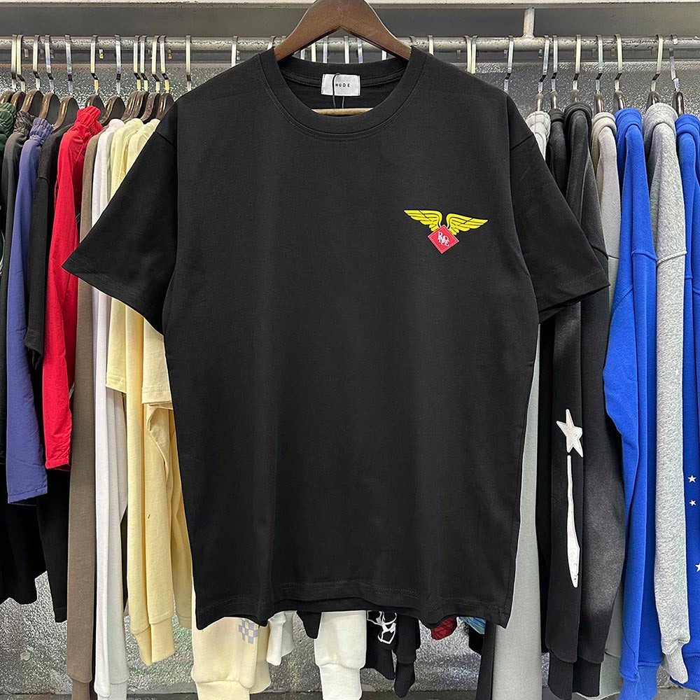 Rhude T-shirts World Map Printed Cotton Casual Short Sleeves Men and Women