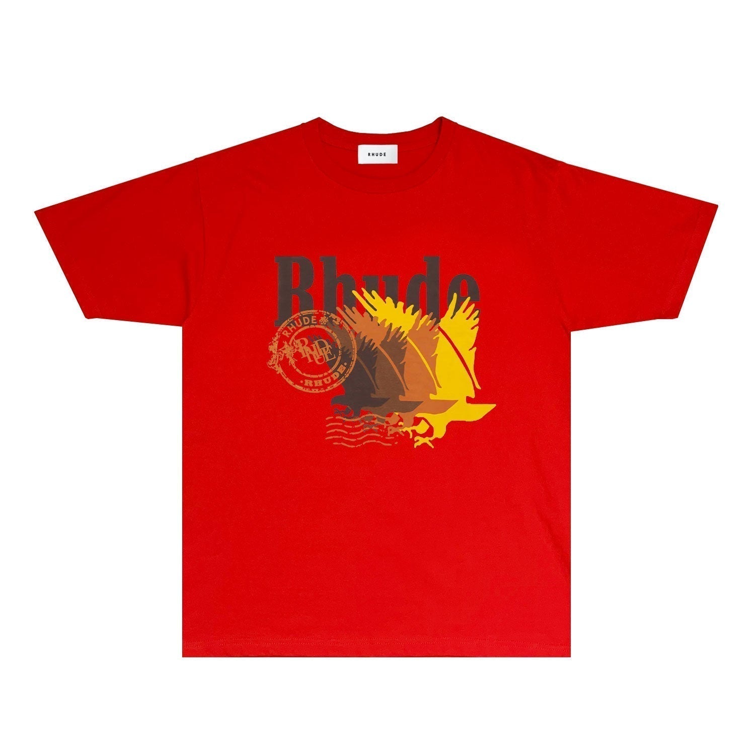 Rhude T-shirts Printed Trendy Pure Cotton