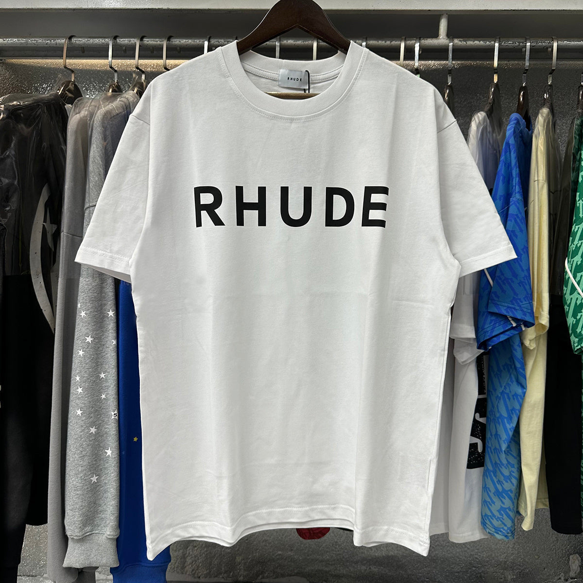Rhude T-shirts Printed Cotton Versatile Casual Short Sleeve Men and Women